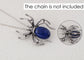Antique Silvery Tone Abalone Shell Stone Spider Brooch Lapel Pins Pendant Halloween Jewelry