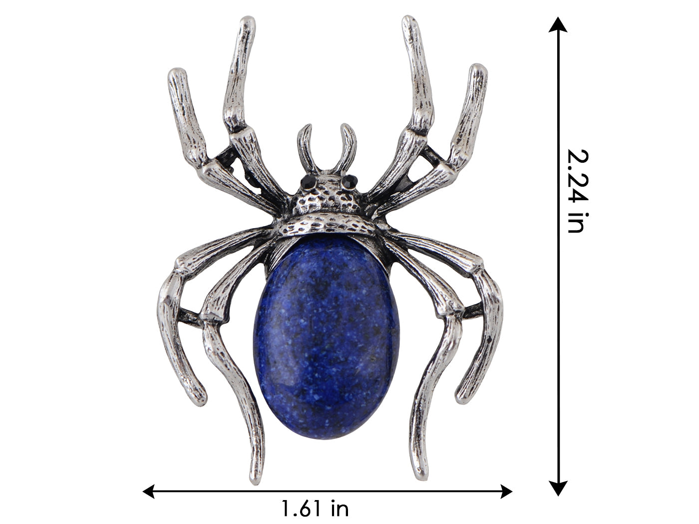 Antique Silvery Tone Abalone Shell Stone Spider Brooch Lapel Pins Pendant Halloween Jewelry