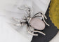 Antique Silvery Tone Abalone Shell Stone Spider Brooch Lapel Pins Pendant Halloween Jewelry