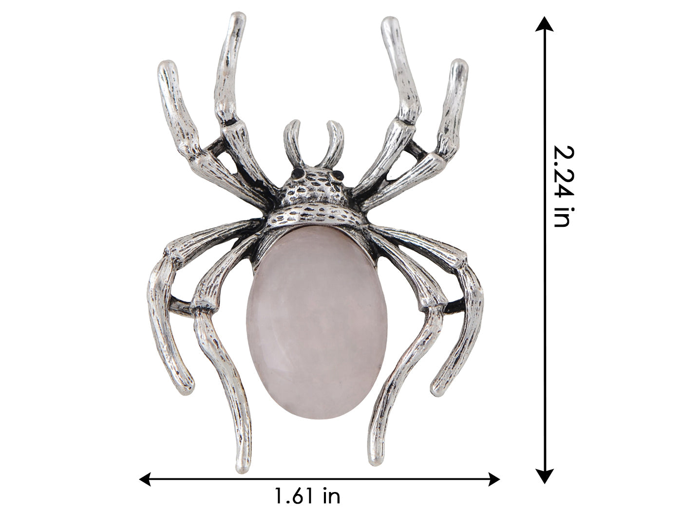 Antique Silvery Tone Abalone Shell Stone Spider Brooch Lapel Pins Pendant Halloween Jewelry
