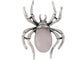 Antique Silvery Tone Abalone Shell Stone Spider Brooch Lapel Pins Pendant Halloween Jewelry