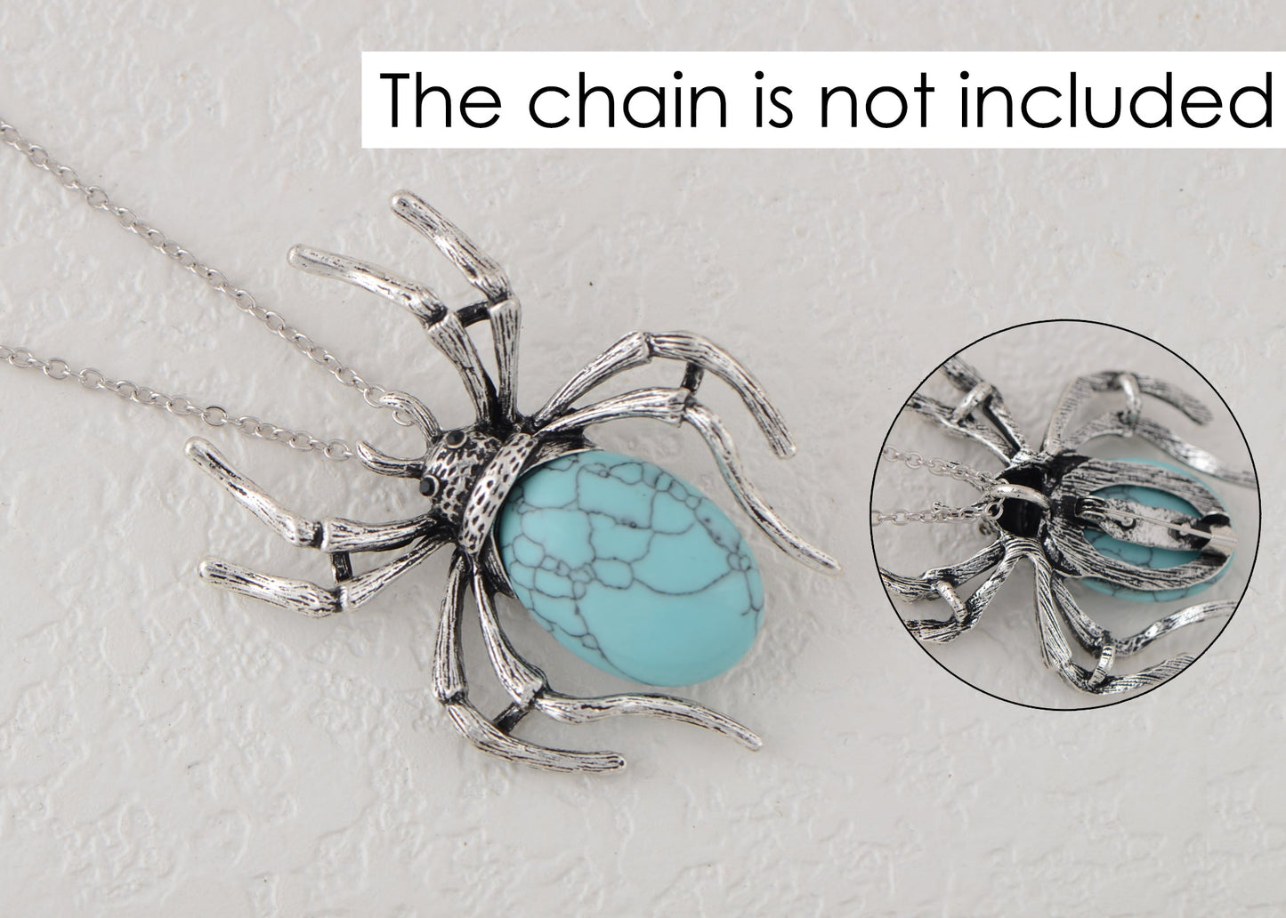 Antique Silvery Tone Abalone Shell Stone Spider Brooch Lapel Pins Pendant Halloween Jewelry