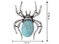 Antique Silvery Tone Abalone Shell Stone Spider Brooch Lapel Pins Pendant Halloween Jewelry