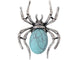 Antique Silvery Tone Abalone Shell Stone Spider Brooch Lapel Pins Pendant Halloween Jewelry