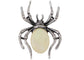 Antique Silvery Tone Abalone Shell Stone Spider Brooch Lapel Pins Pendant Halloween Jewelry