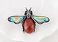 Antique Silvery Tone Abalone Shell Stone Honey Bee Insect Brooch Lapel Pins Pendant Animal Jewelry