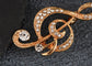 Elegant Rhinestone Crystal Treble Clef Music Note Brooch Pin ¨C for Scarf, Sweater, Wedding, Christmas Costume Accessories