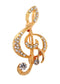 Elegant Rhinestone Crystal Treble Clef Music Note Brooch Pin ¨C for Scarf, Sweater, Wedding, Christmas Costume Accessories