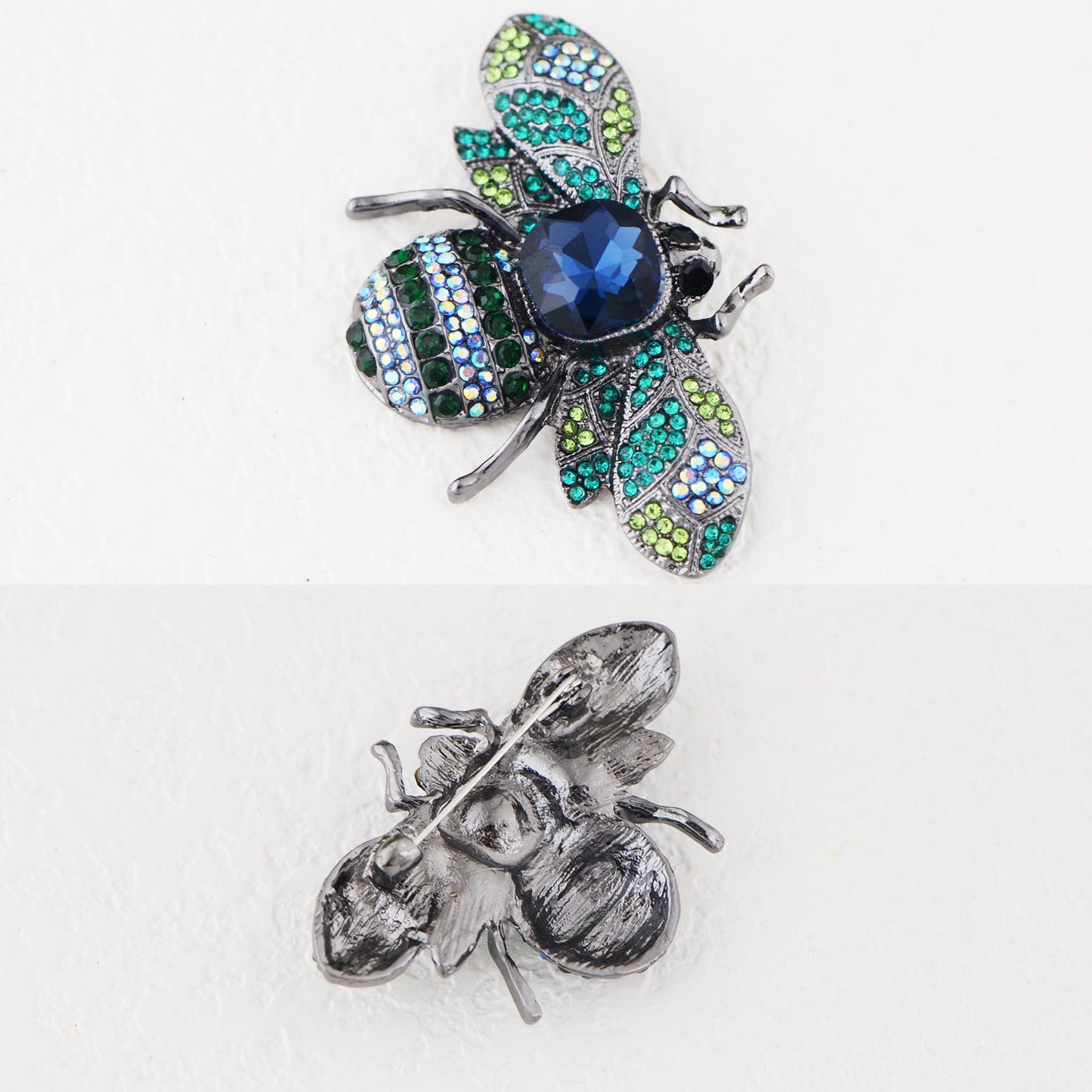 Crystal Rhinestone Bee Crystal Rhinestone Brooch Pin - Elegant Enamel Insect Flower Jewelry for Women & Men