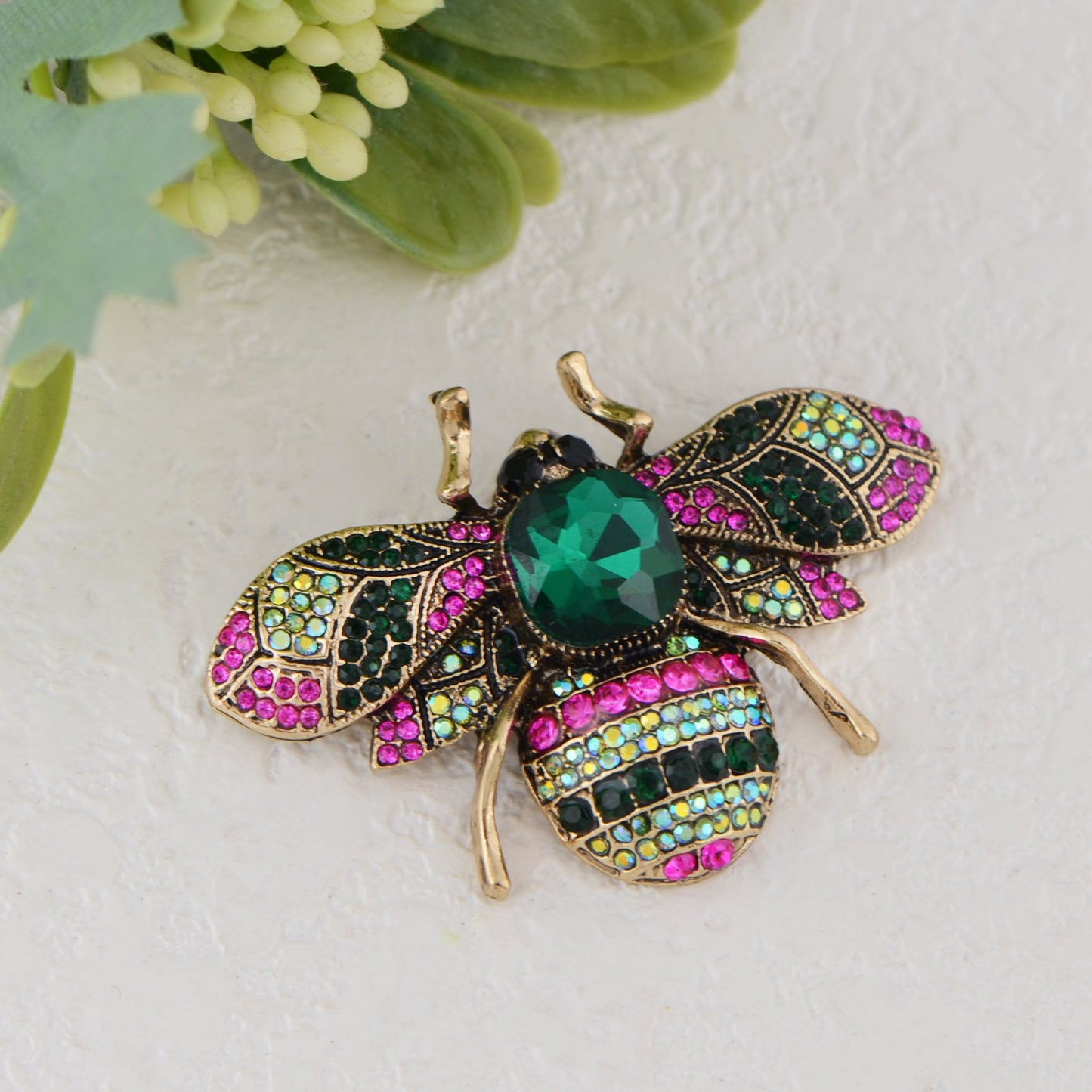 Crystal Rhinestone Bee Crystal Rhinestone Brooch Pin - Elegant Enamel Insect Flower Jewelry for Women & Men