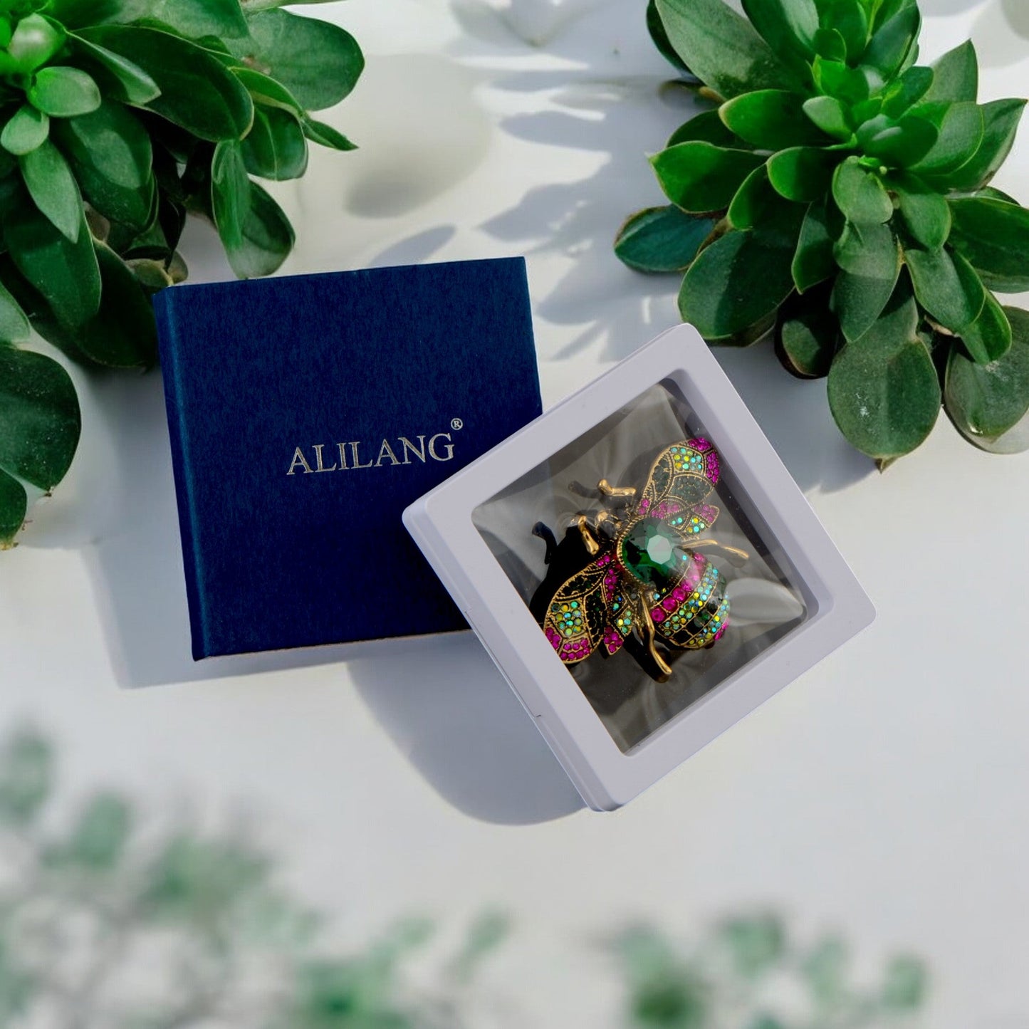 Crystal Rhinestone Bee Crystal Rhinestone Brooch Pin - Elegant Enamel Insect Flower Jewelry for Women & Men