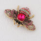 Crystal Rhinestone Bee Crystal Rhinestone Brooch Pin - Elegant Enamel Insect Flower Jewelry for Women & Men