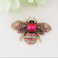 Crystal Rhinestone Bee Crystal Rhinestone Brooch Pin - Elegant Enamel Insect Flower Jewelry for Women & Men