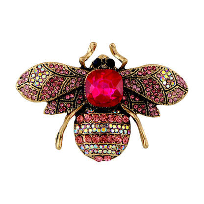 Crystal Rhinestone Bee Crystal Rhinestone Brooch Pin - Elegant Enamel Insect Flower Jewelry for Women & Men