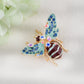 Crystal Rhinestone Bee Crystal Rhinestone Brooch Pin - Elegant Enamel Insect Flower Jewelry for Women & Men