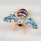 Crystal Rhinestone Bee Crystal Rhinestone Brooch Pin - Elegant Enamel Insect Flower Jewelry for Women & Men