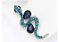 Crystal Rhinestone Snake Brooch Necklace for Halloween and Cosplay