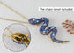 Crystal Rhinestone Snake Brooch Necklace for Halloween and Cosplay