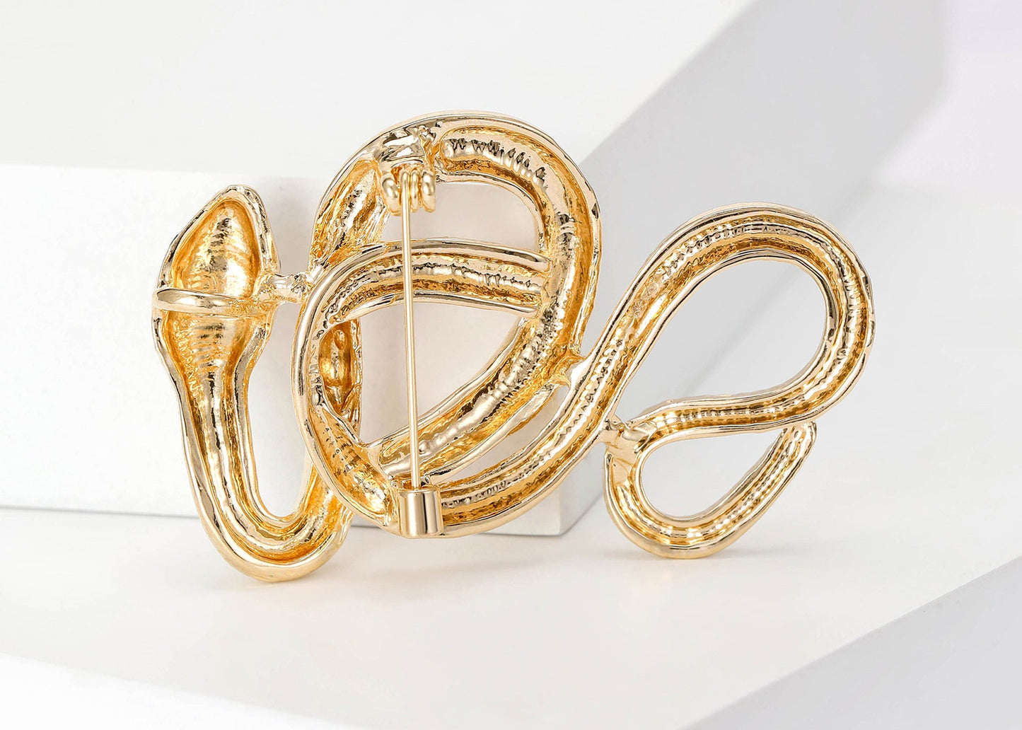 Crystal Rhinestone Snake Brooch Necklace for Halloween and Cosplay