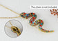 Crystal Rhinestone Snake Brooch Necklace for Halloween and Cosplay