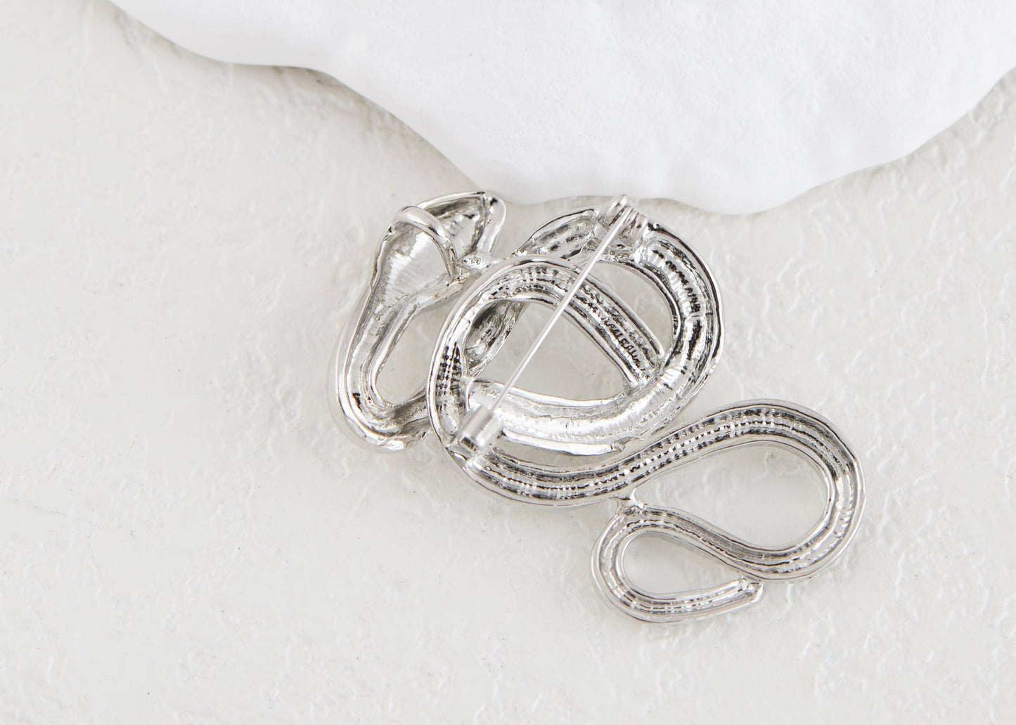 Crystal Rhinestone Snake Brooch Necklace for Halloween and Cosplay