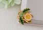 Elegant Crystal Rhinestone Fruit and Bee Brooch - Fashionable Gold Plated Fruit Insect Lapel Pins for Dresses and Accessories