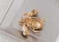 Elegant Crystal Rhinestone Fruit and Bee Brooch - Fashionable Gold Plated Fruit Insect Lapel Pins for Dresses and Accessories