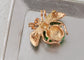 Elegant Crystal Rhinestone Fruit and Bee Brooch - Fashionable Gold Plated Fruit Insect Lapel Pins for Dresses and Accessories