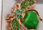 Elegant Crystal Rhinestone Fruit and Bee Brooch - Fashionable Gold Plated Fruit Insect Lapel Pins for Dresses and Accessories