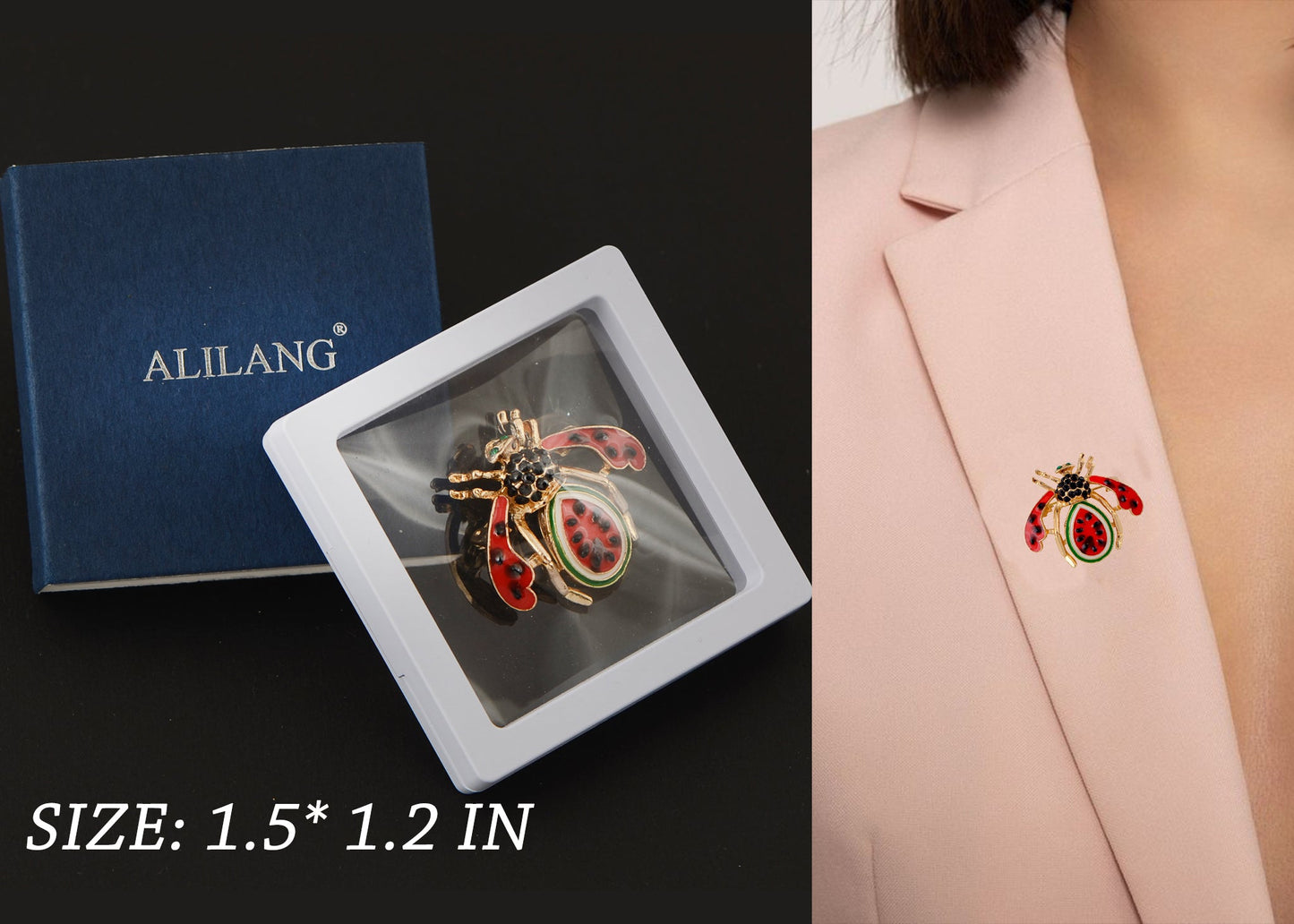 Elegant Crystal Rhinestone Fruit and Bee Brooch - Fashionable Gold Plated Fruit Insect Lapel Pins for Dresses and Accessories