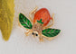 Elegant Crystal Rhinestone Fruit and Bee Brooch - Fashionable Gold Plated Fruit Insect Lapel Pins for Dresses and Accessories