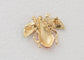 Elegant Crystal Rhinestone Fruit and Bee Brooch - Fashionable Gold Plated Fruit Insect Lapel Pins for Dresses and Accessories