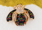 Elegant Crystal Rhinestone Fruit and Bee Brooch - Fashionable Gold Plated Fruit Insect Lapel Pins for Dresses and Accessories