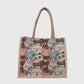 Floral Sackcloth Tote Bag-Lightweight Handbag