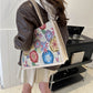 Floral Sackcloth Tote Bag-Lightweight Handbag