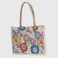 Floral Sackcloth Tote Bag-Lightweight Handbag
