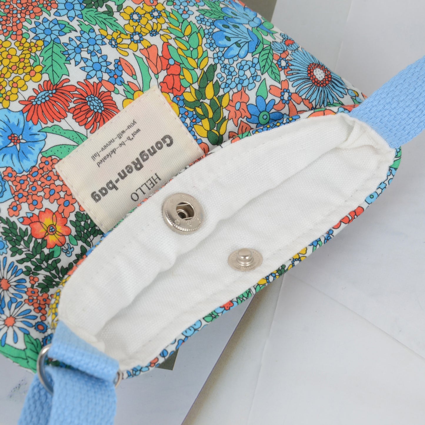 Floral Canvas Crossbody Bag-Colorful Artistic Shoulder Purse