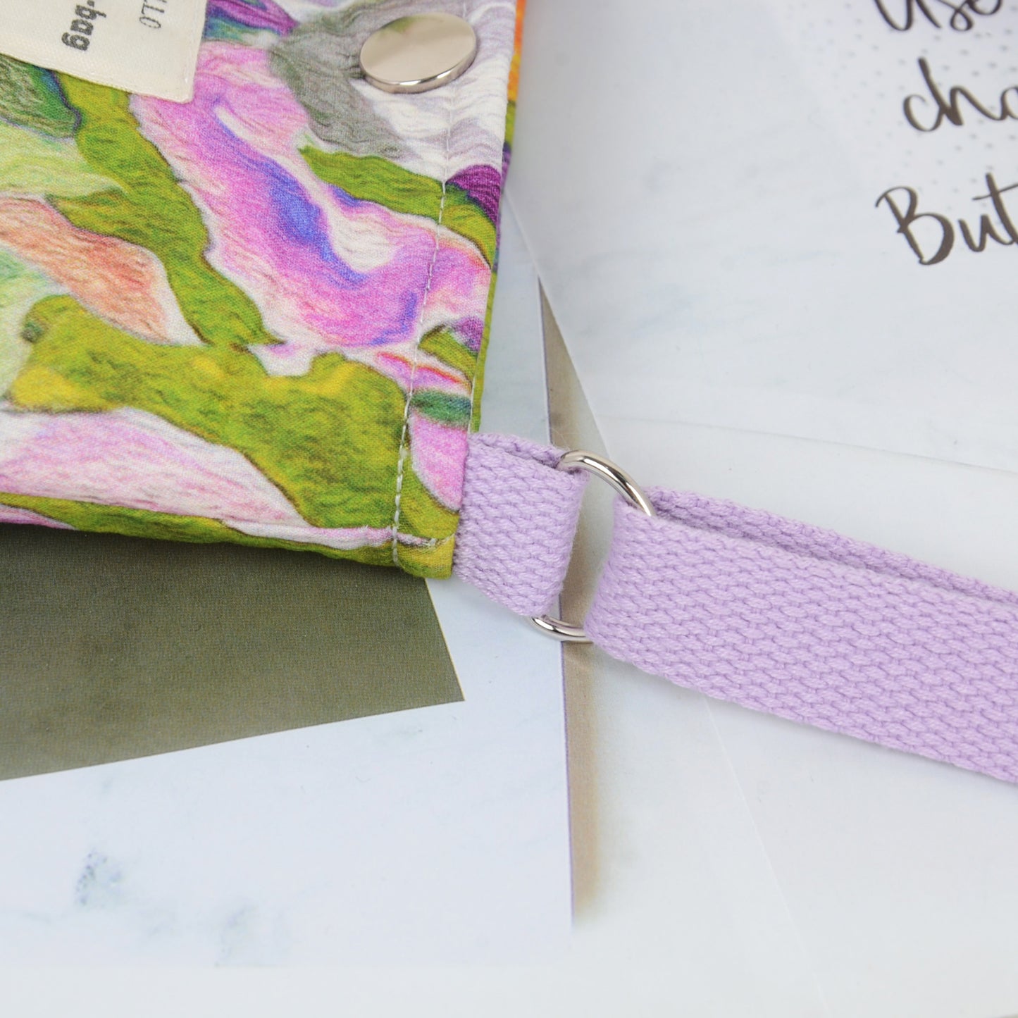 Floral Canvas Crossbody Bag-Colorful Artistic Shoulder Purse