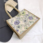 Floral Linen-Polyester Tote Bag-Lightweight Floral Print Shopping Bag