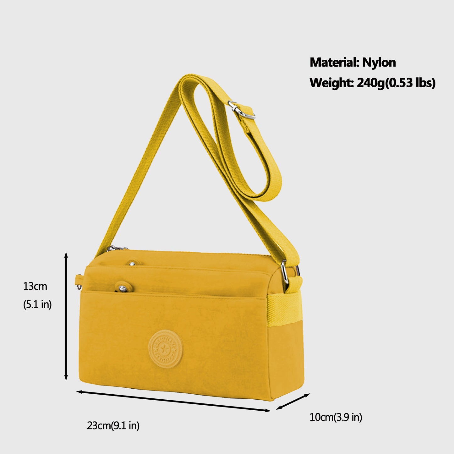 Lightweight Nylon Crossbody Bag-Compact Travel Shoulder Purse