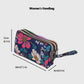 Floral Print Multi-Zip Nylon Wristlet Handbag