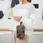 Floral Print Multi-Zip Nylon Wristlet Handbag