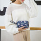 Floral Print Multi-Zip Nylon Wristlet Handbag