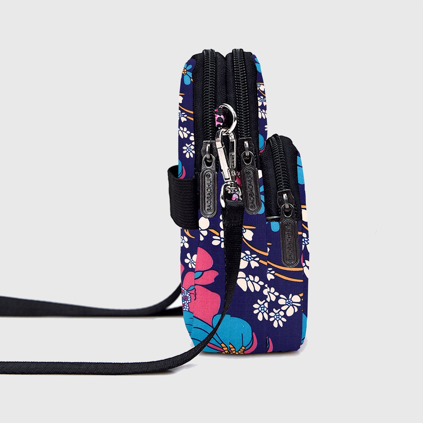 Floral Oxford Cloth Crossbody Bag-Lightweight Compact Shoulder Purse