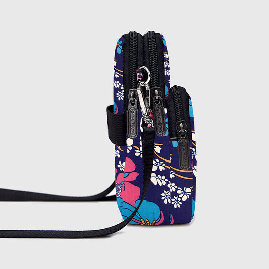 Floral Oxford Cloth Crossbody Bag-Lightweight Compact Shoulder Purse