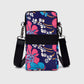 Floral Oxford Cloth Crossbody Bag-Lightweight Compact Shoulder Purse