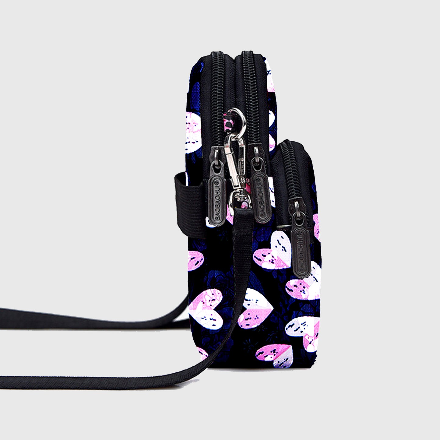 Floral Oxford Cloth Crossbody Bag-Lightweight Compact Shoulder Purse