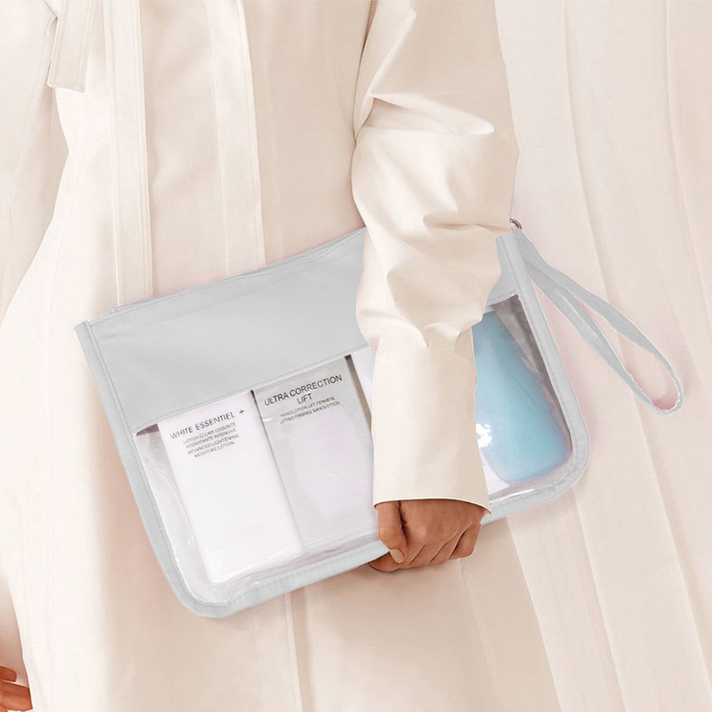 Transparent PVC Cosmetic Bag-Lightweight Travel Makeup Organizer