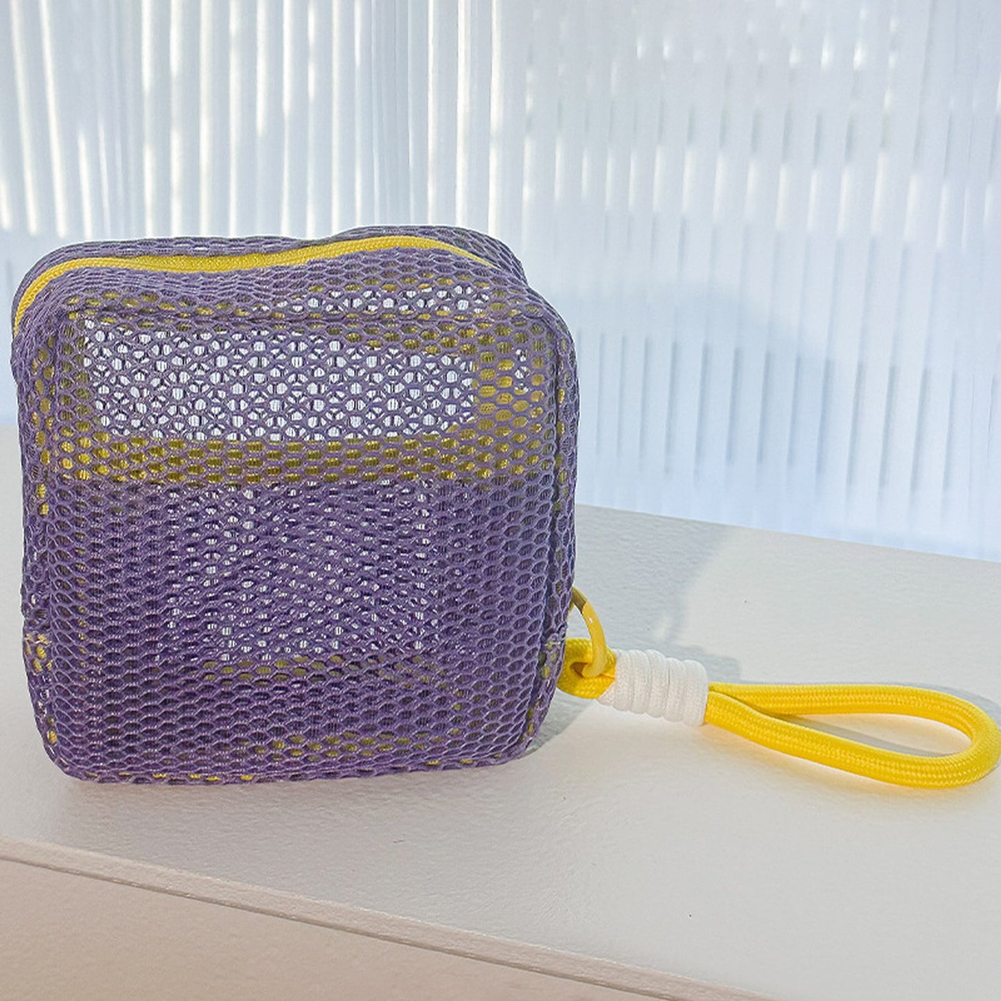 Mesh Cosmetic Bag with Wrist Strap-Small Travel Organizer Pouch