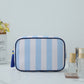 Striped Cosmetic Bag with Tassel-Travel Makeup Organizer Pouch